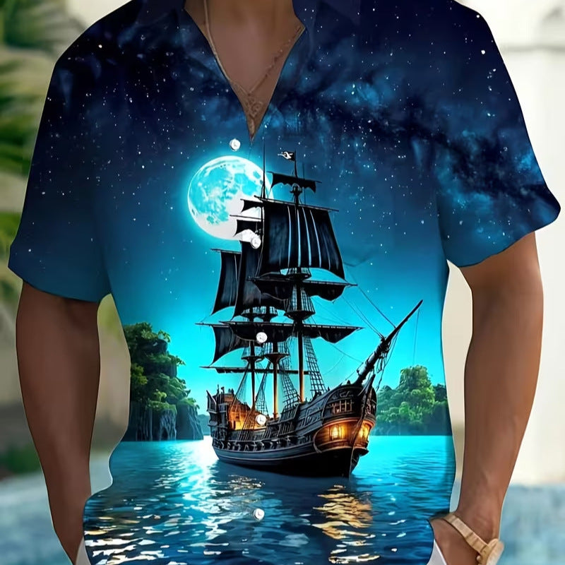 Chemise à manches courtes imprimées pour hommes