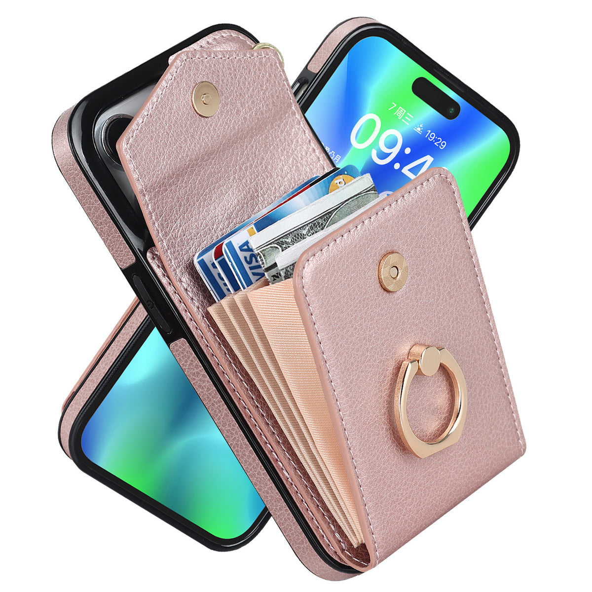 Boîtier en cuir polyvalent avec boîtier de téléphone multifonctionnel