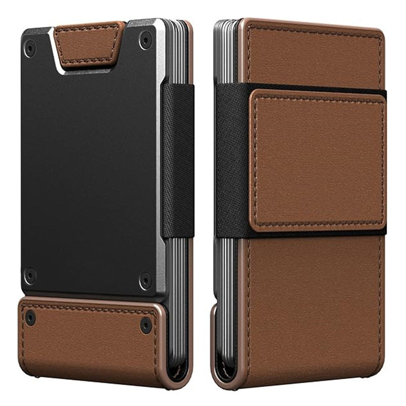Portefeuille homme en métal et cuir
