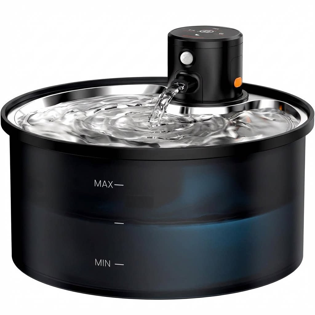Fontaine d'eau automatique Smart Pet sans fil en acier inoxydable