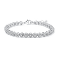 S925 Argent Sterling 2mm&1,2mm Bracelet de tennis en grappe de Moissanite 18cm 297pcs D Couleur VVS1