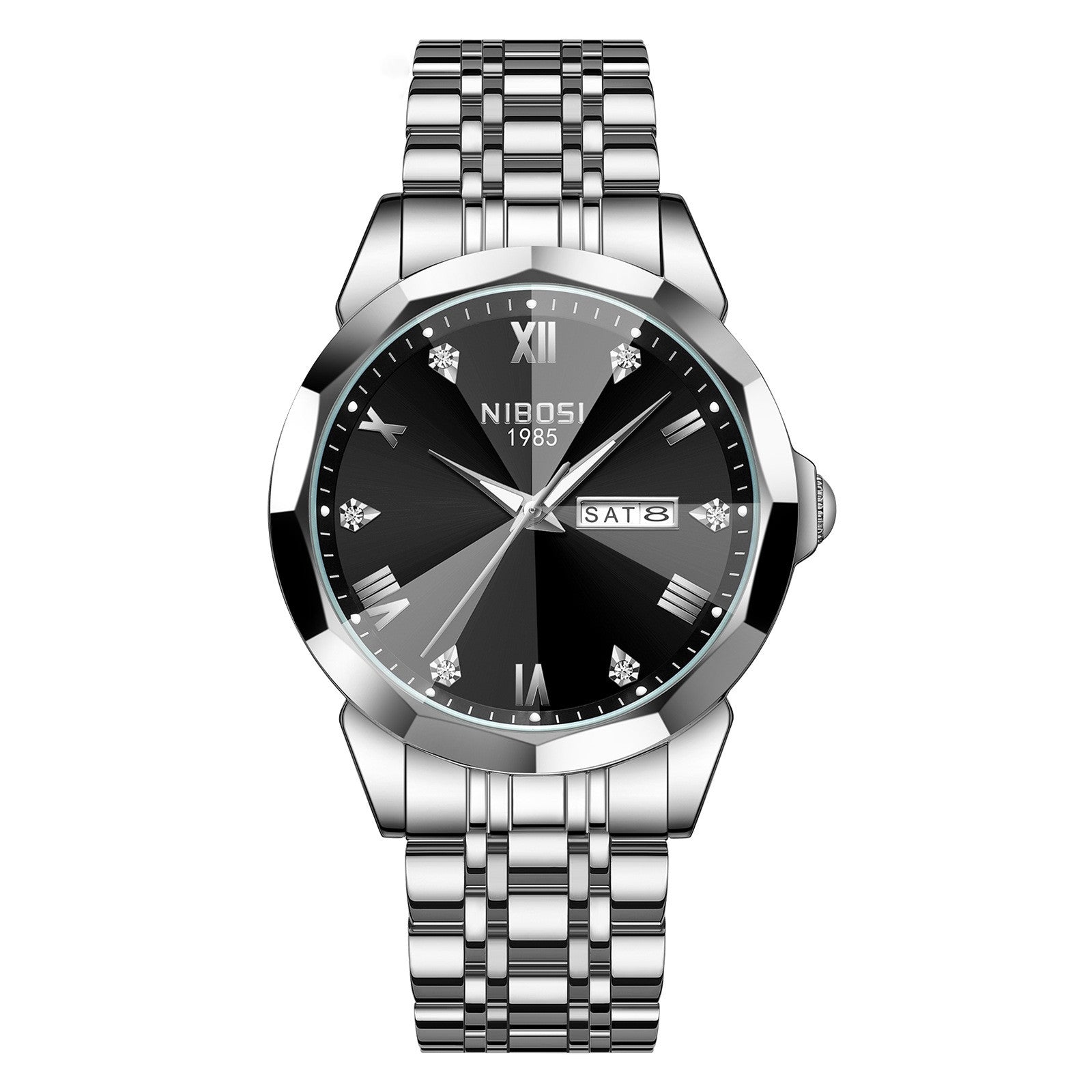 Montre bracelet en acier pour homme Quartz Lumineux étanche