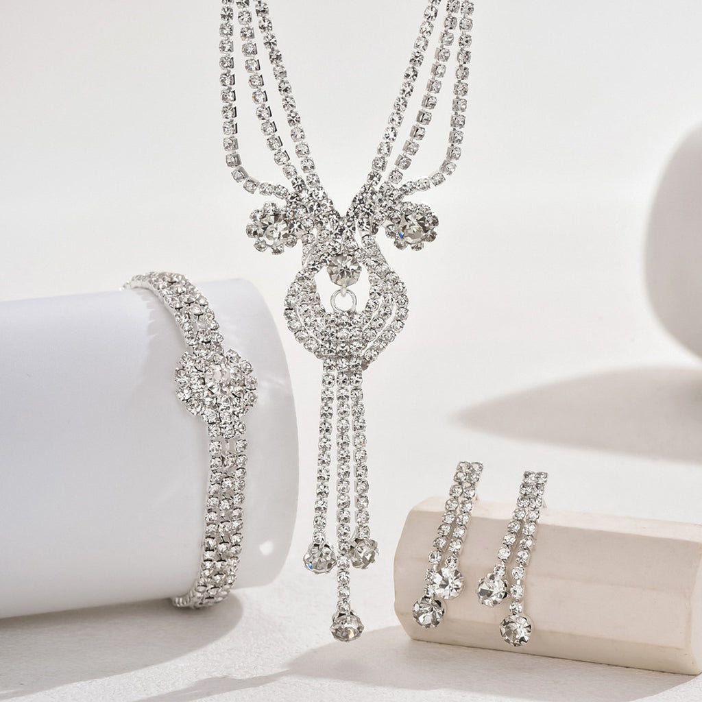 Ensemble de bijoux CZ 3Pcs pour les femmes Multi Layer V