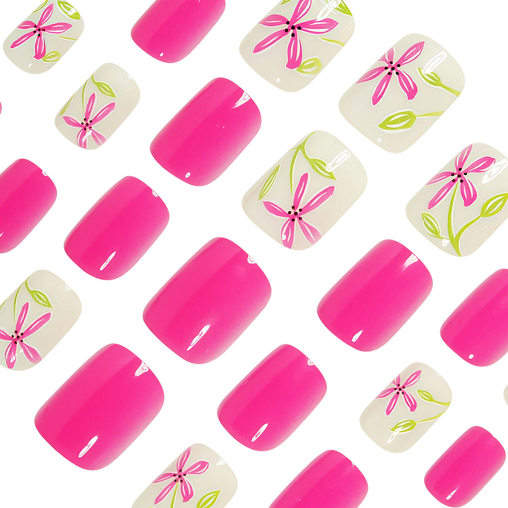 Short Shiny Minimalist Square faux ongles pour l'été