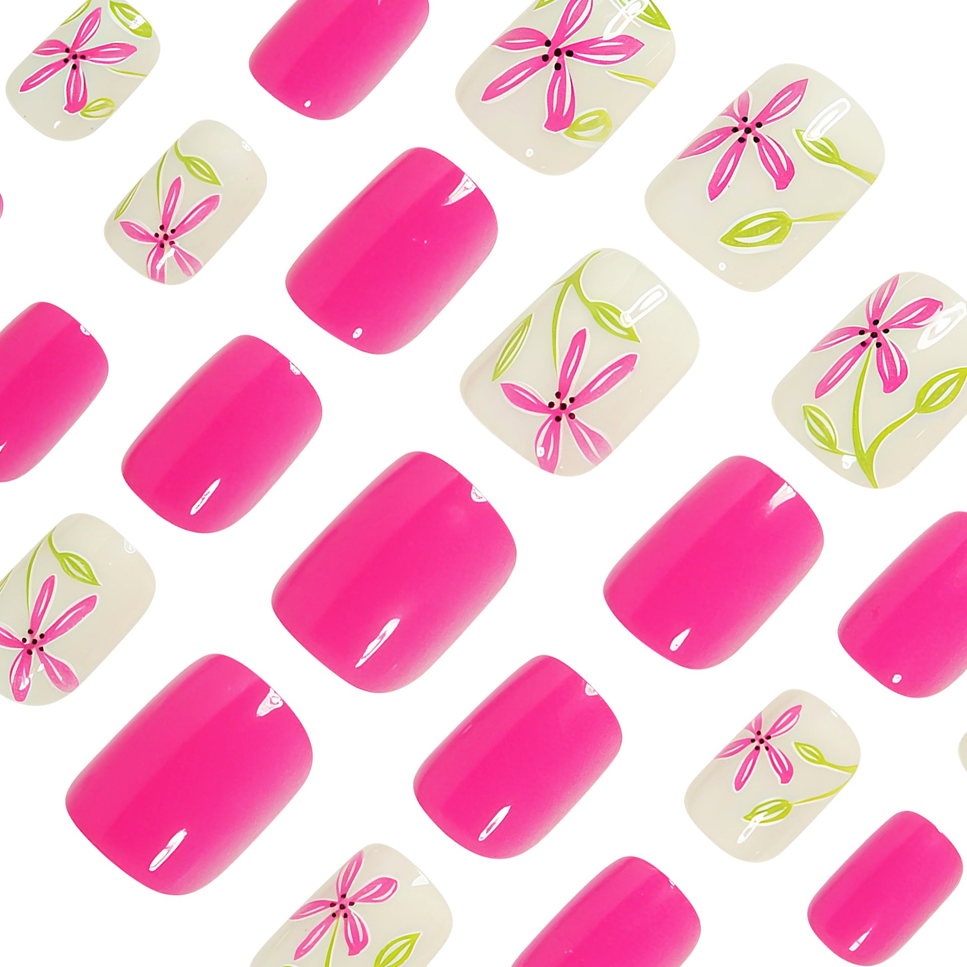 Short Shiny Minimalist Square faux ongles pour l'été