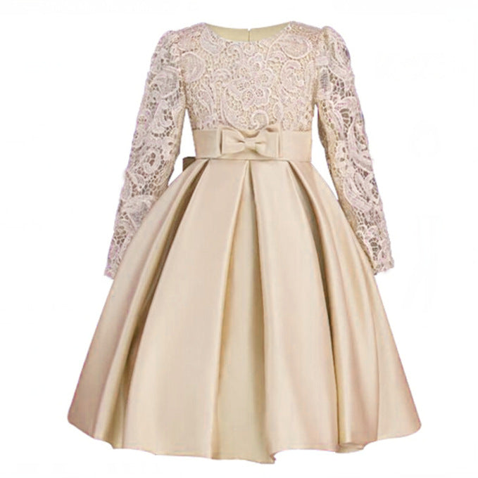 Carisa Europe et Amérique robe d'automne et d'hiver robe princesse à manches longues fl