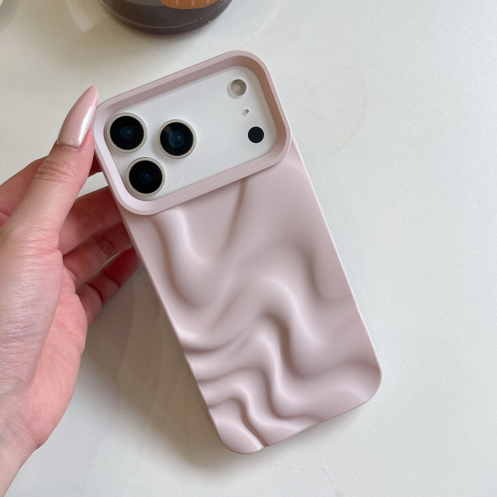 Creative Versatile Solid Couleur Irrégulier Wave Pattern Phone Case