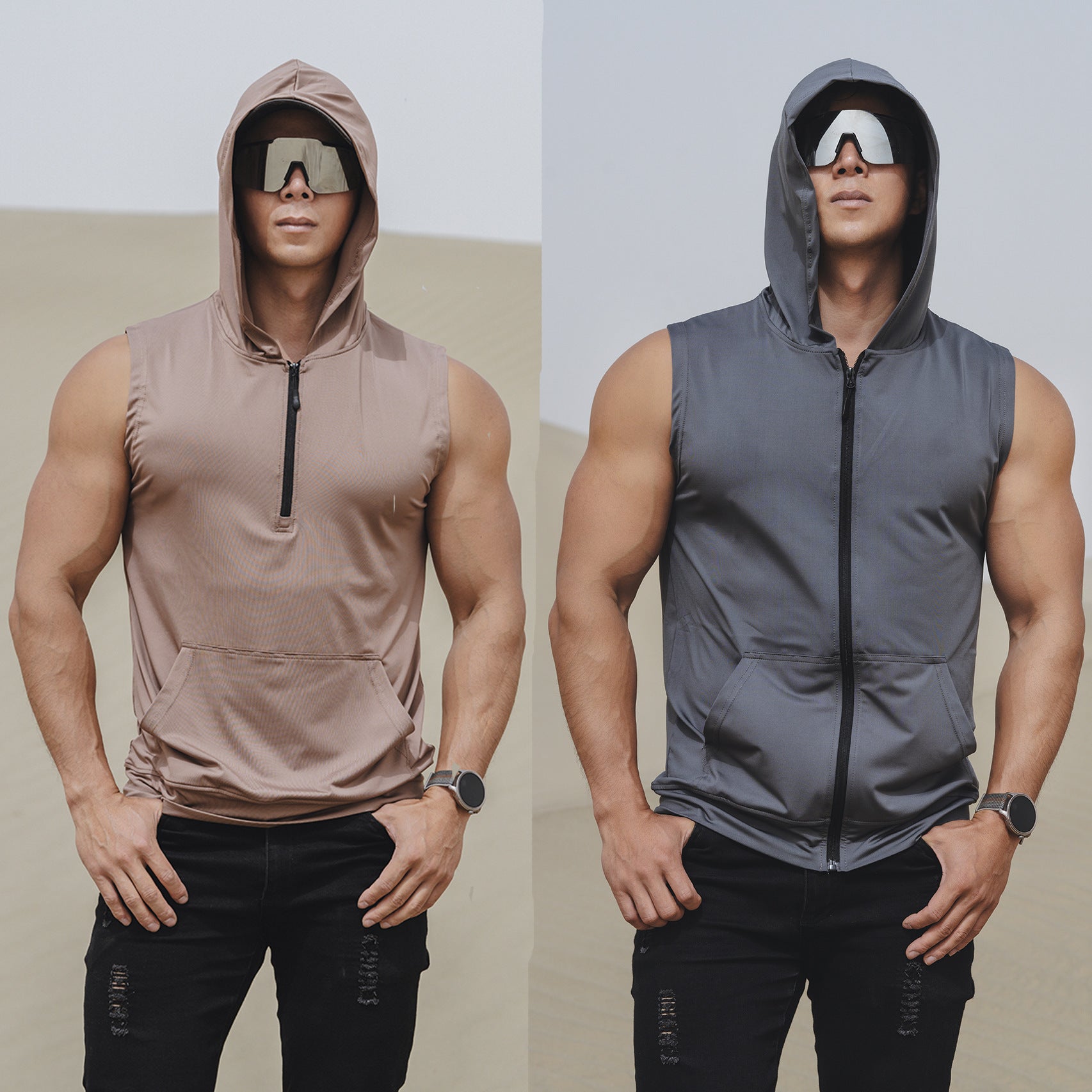 Hommes Sporty Casual Zip-Up Hoodie