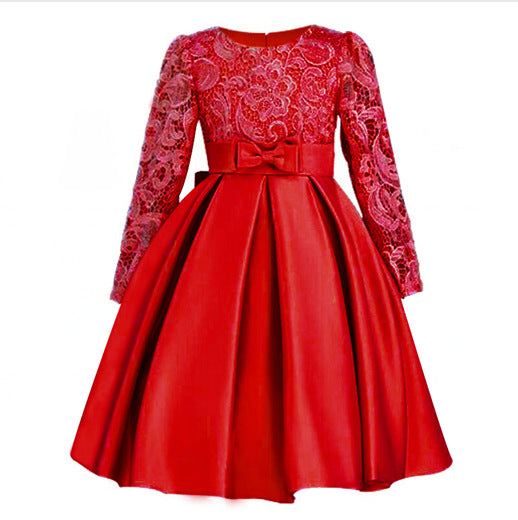 Carisa Europe et Amérique robe d'automne et d'hiver robe princesse à manches longues fl