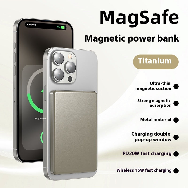 Aluminium alliage charge rapide magnétique alimentation banque mobile sans fil