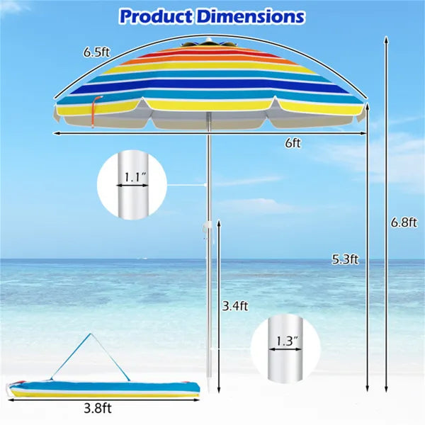 6.5 Parapluie de plage pieds - multicolore