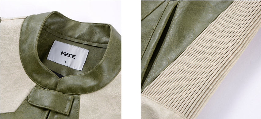Veste en cuir Biker détendue, détendue