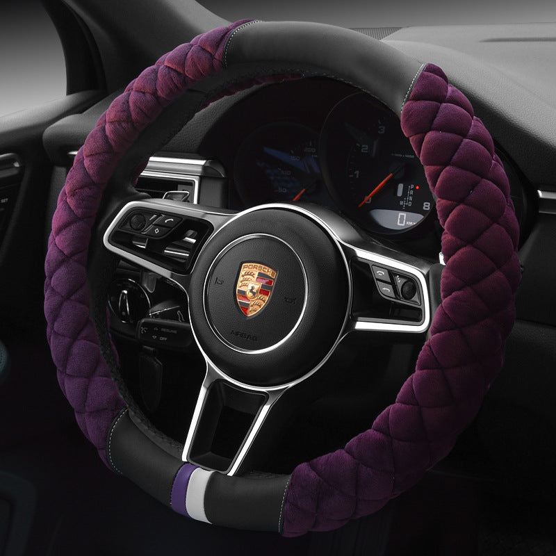 Couverture universelle de volant de voiture Hiver Décoration Mignon 38cm En peluche Empreinte Auto Automo