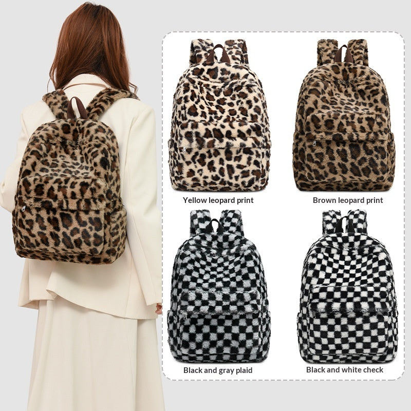 Sac à dos en peluche mignon nouveau style sac scolaire