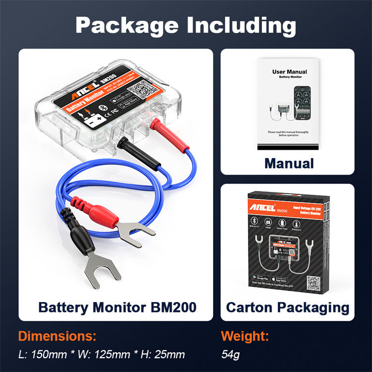 Analyseur de batterie de voiture 12V Outil de test de batterie