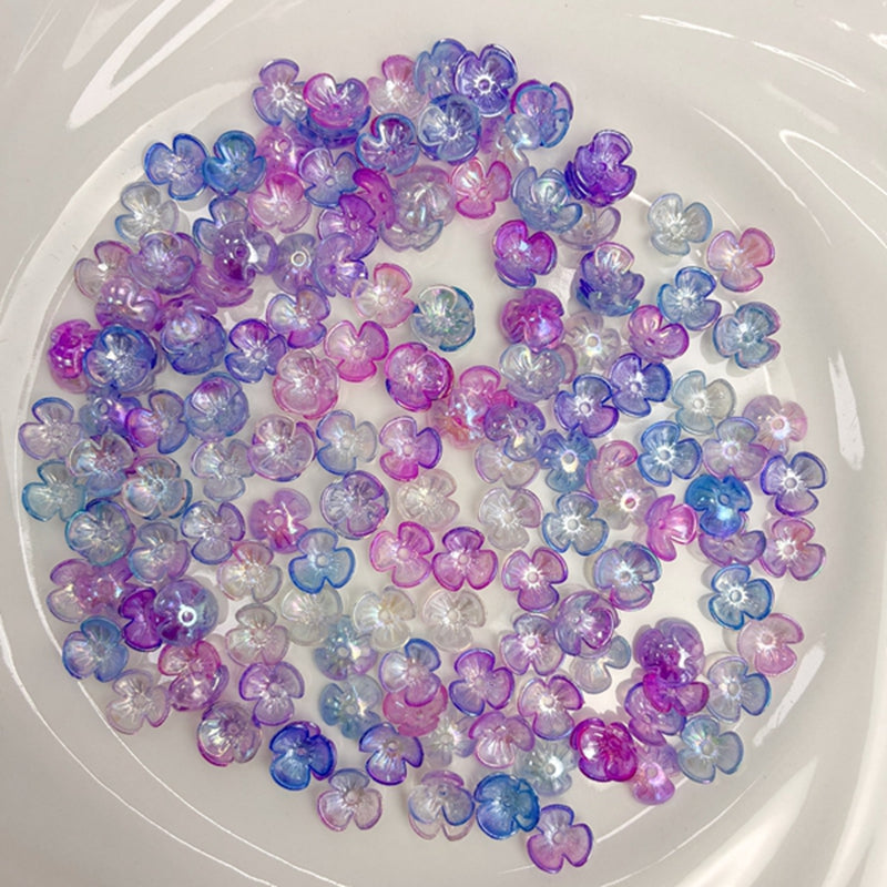 Perles 3-Pétales lumineuses de fleurs acryliques