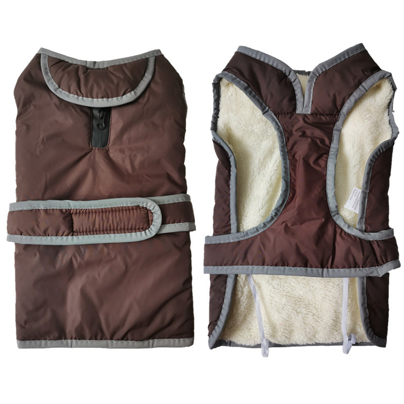 Costume d'automne en coton rembourré pour chien Lapel