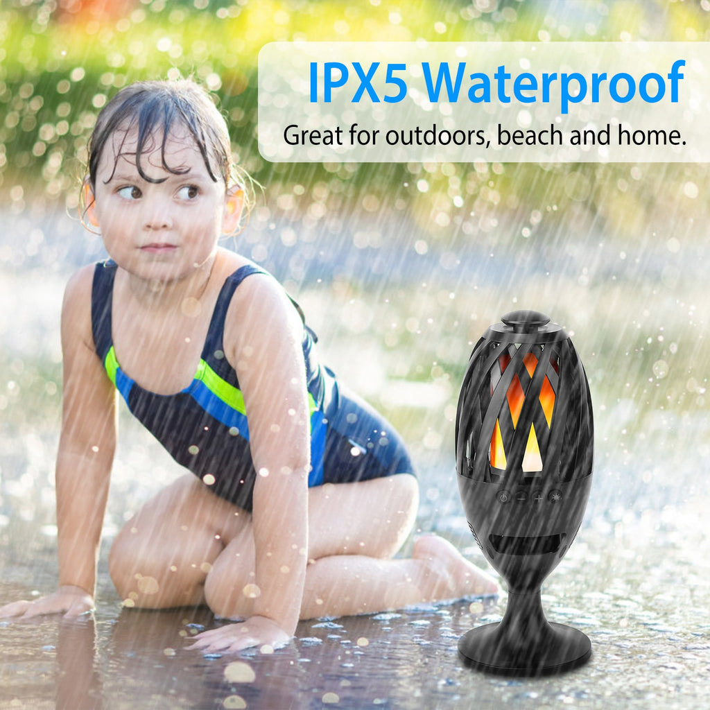 1Pc LED haut-parleurs de flamme Torche sans fil Haut-parleur étanche Stereo Bass Speaker Outdoor Light