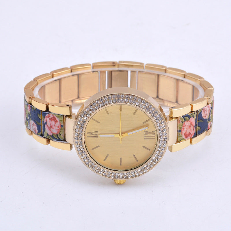 Fashion Printing Steel Watch Femmes