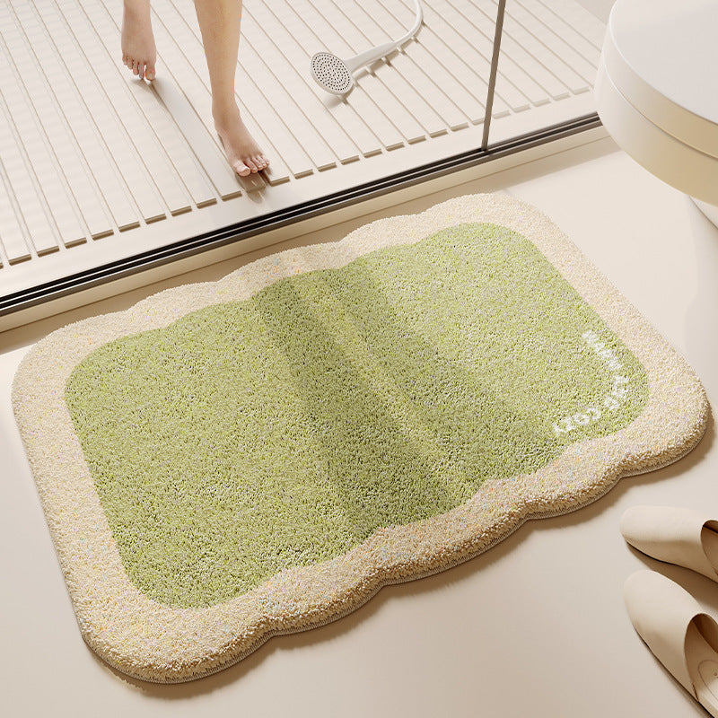 Tapis de salle de bain en peluche épais absorbant l'eau