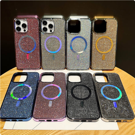Cas téléphonique Strass Electroplating Protection Manche