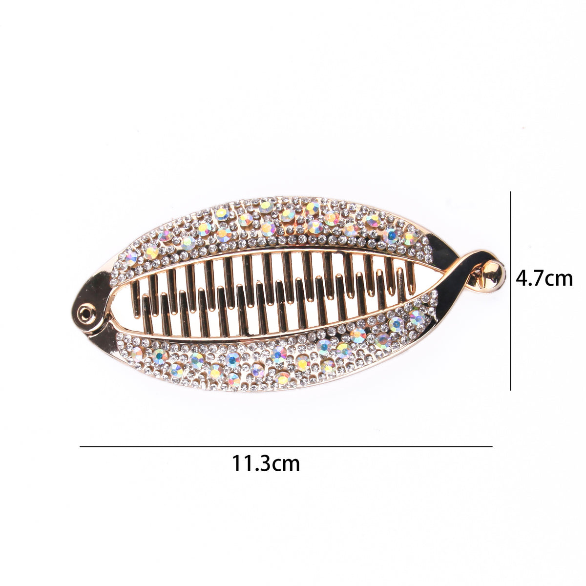 Diamant populaire Strass Electroplating Fish Banana Clip cheveux en forme de poisson