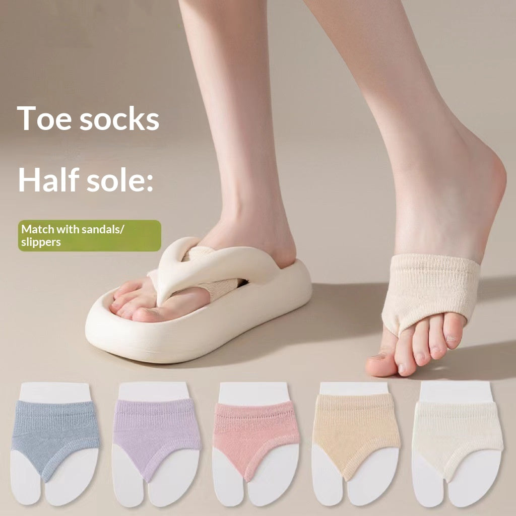Femmes Pieds avant à demi-poches Antidérapants Invisibles Flip-flops