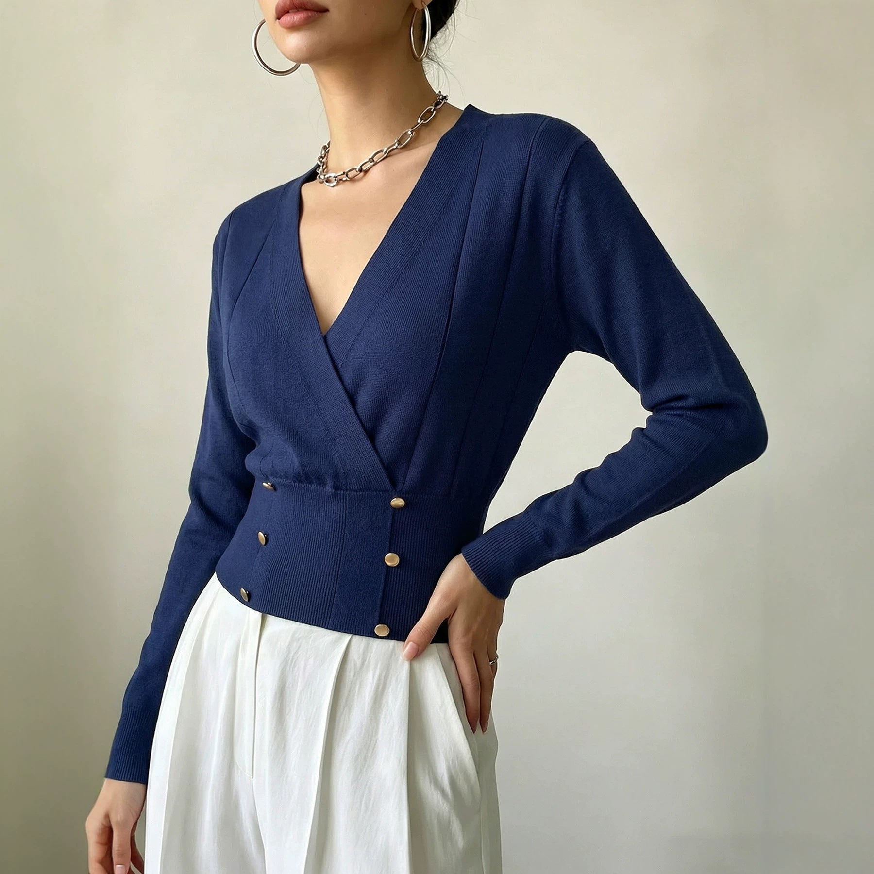 Haut polyvalent tricoté casual pour femmes