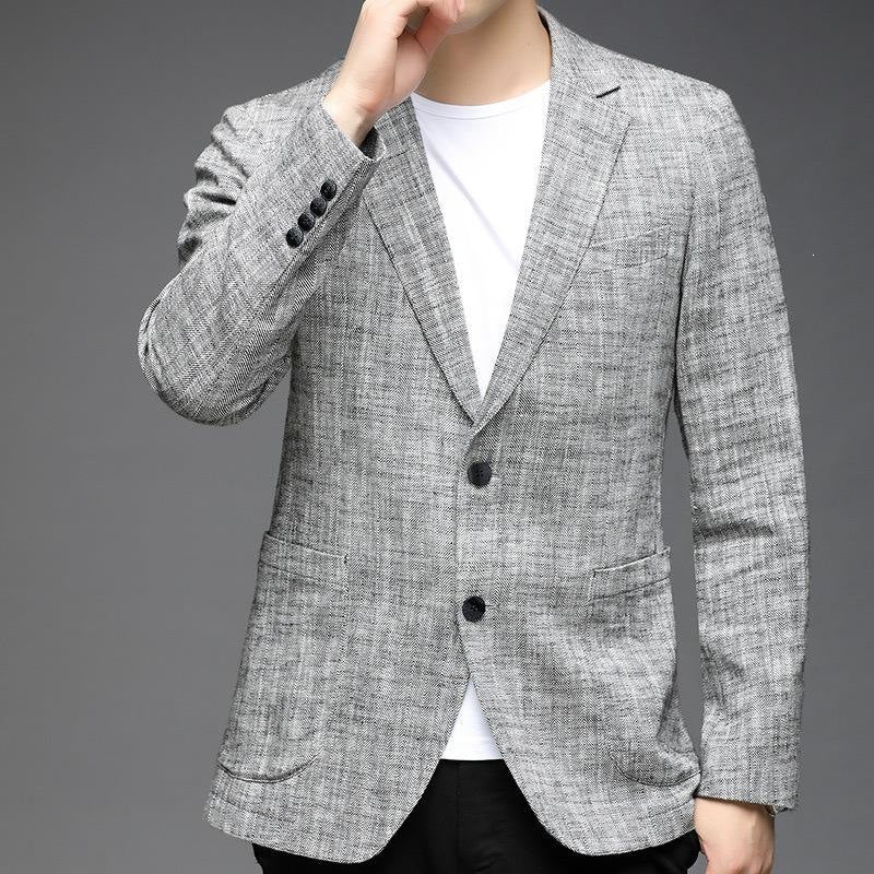Veste élégante et minimaliste à manches longues avec un collier pour homme