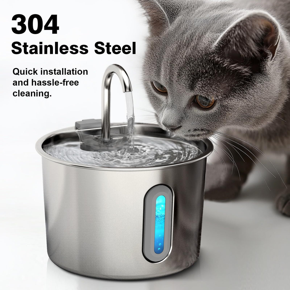 Distributeur automatique d'eau en acier inoxydable Pet Cat