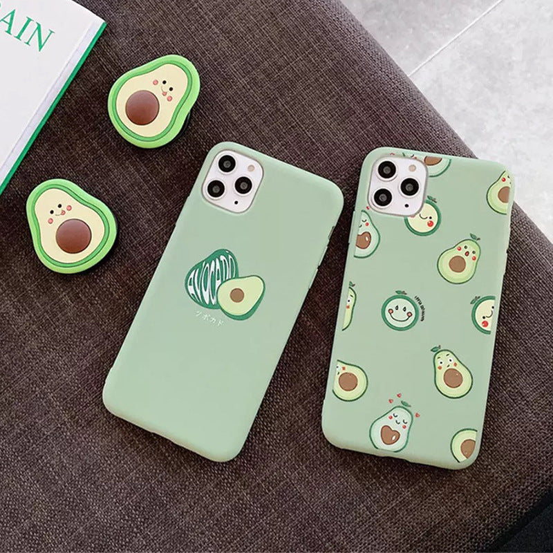 Convient pour A51 A71 cas de téléphone avocat plat A50 A70 dessin animé créatif sourire tpu Samsung S2