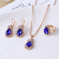 Boucles d'oreilles collier en strass à goutte d'eau