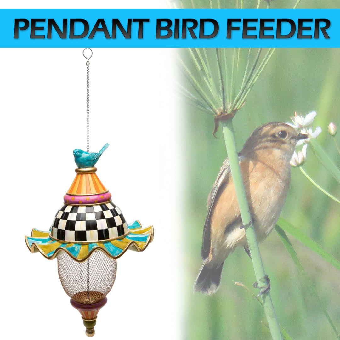 Metal Bird Feeder Creative Pattern Birdhouse Pending Decor Garden Yard Window Parrot Feedi