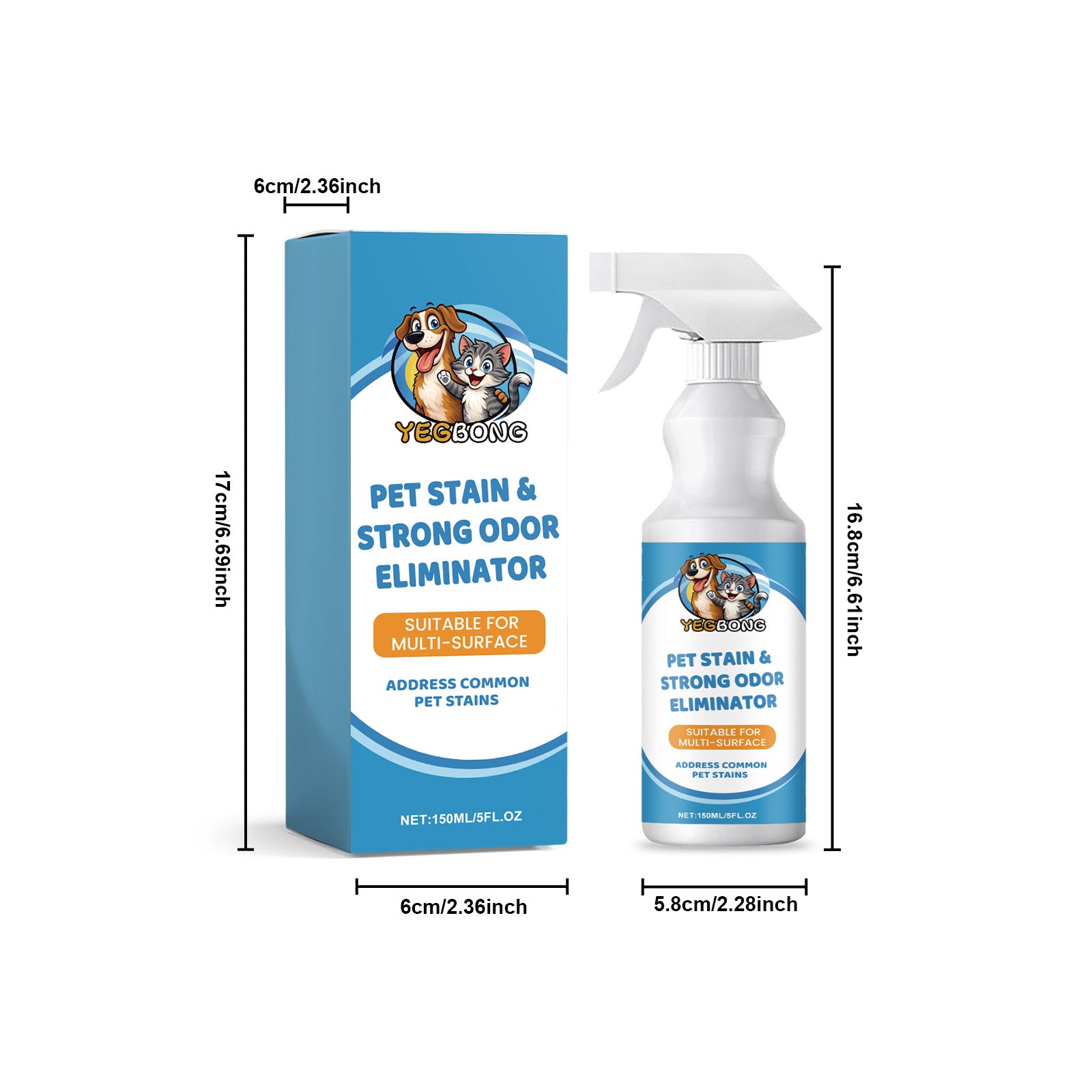 Déodorisant de la tache de chien 150ml1box
