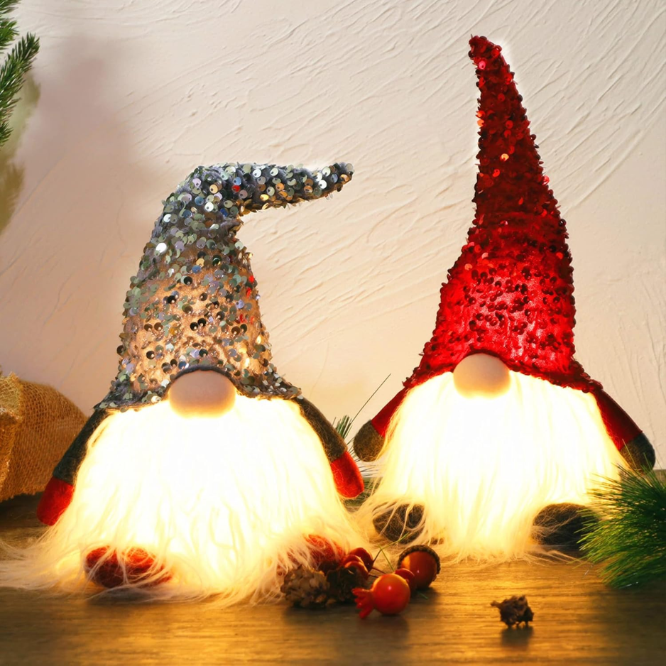 12 En Gnome de Noël allumé