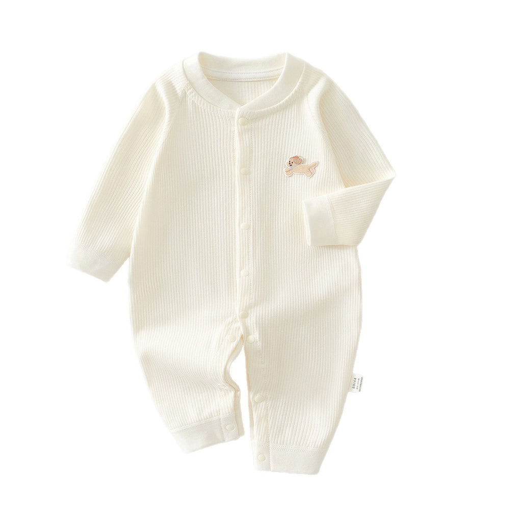 Pure coton sans os Romper Base-couche Vêtements pour bébés Pyjamas unis de couleur unie