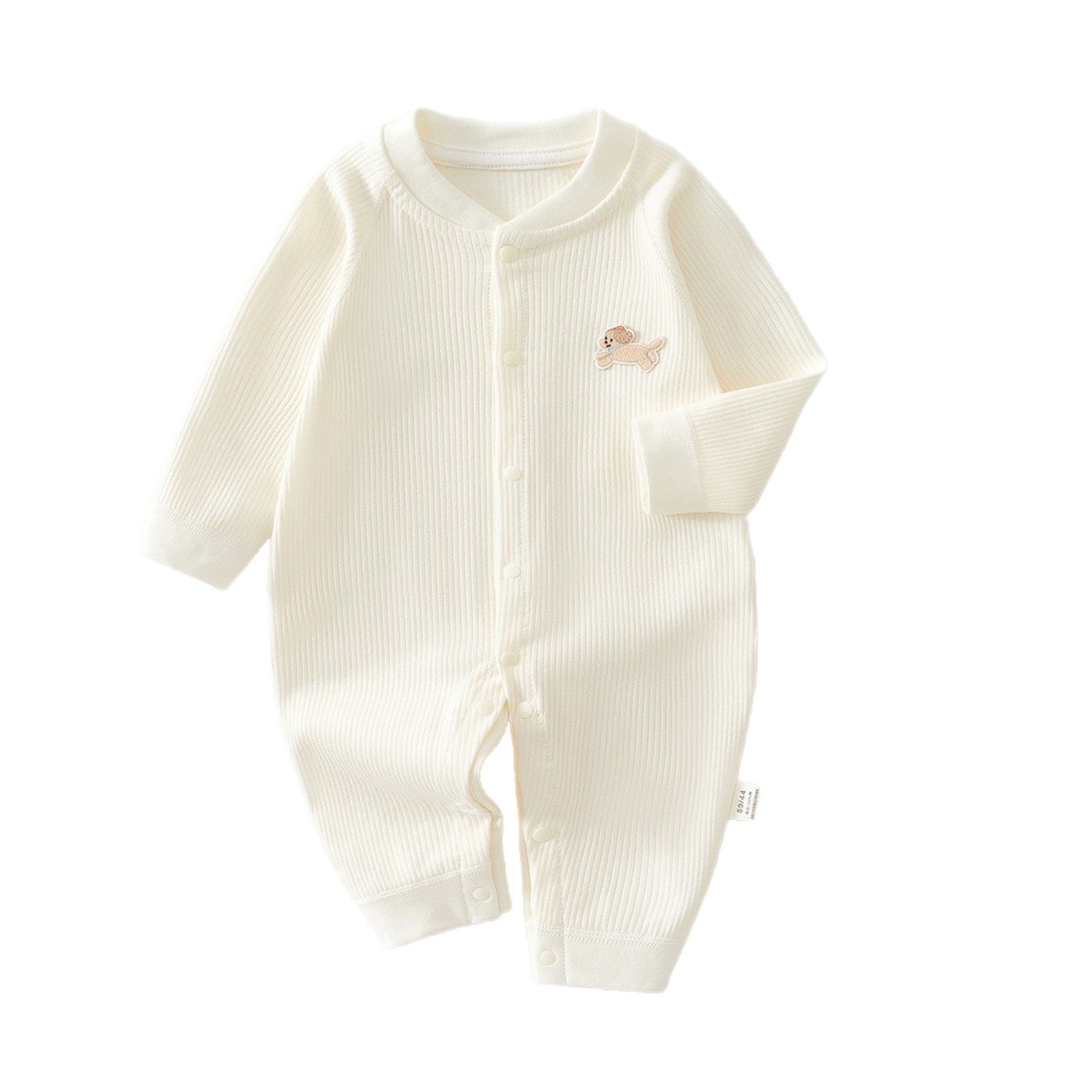 Pure coton sans os Romper Base-couche Vêtements pour bébés Pyjamas unis de couleur unie