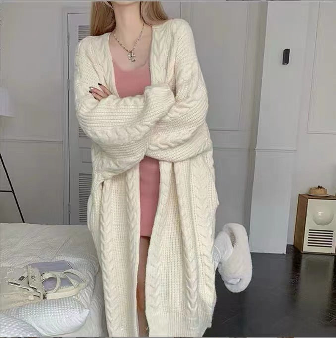 Women's Long Cable Knit Cardigan