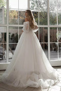 Robe de mariée Boho Gown Puff sans épaule Robes de mariage