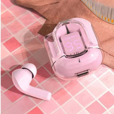 Casque Bluetooth sans fil True sans fil avec boîtier transparent