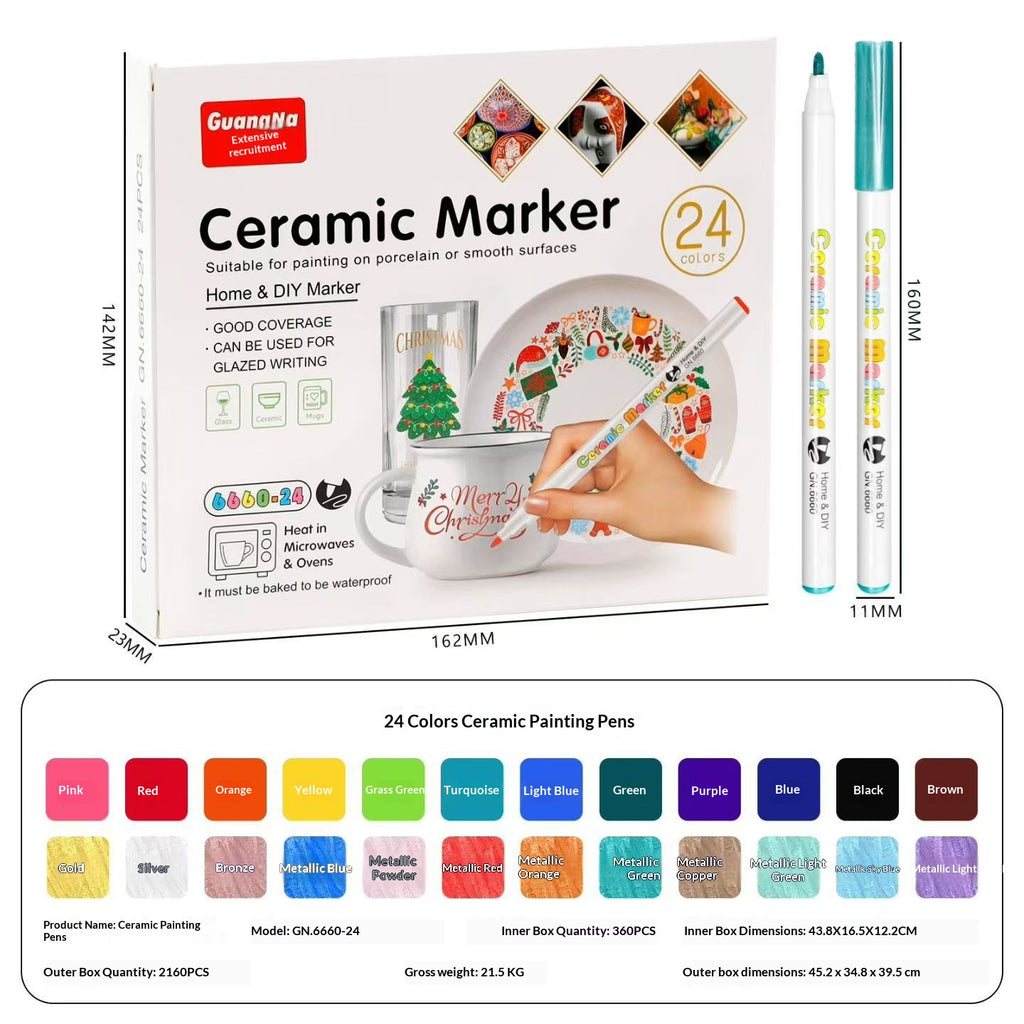 Céramique et peint surface marqueur acrylique résistant à l'eau 24 couleurs