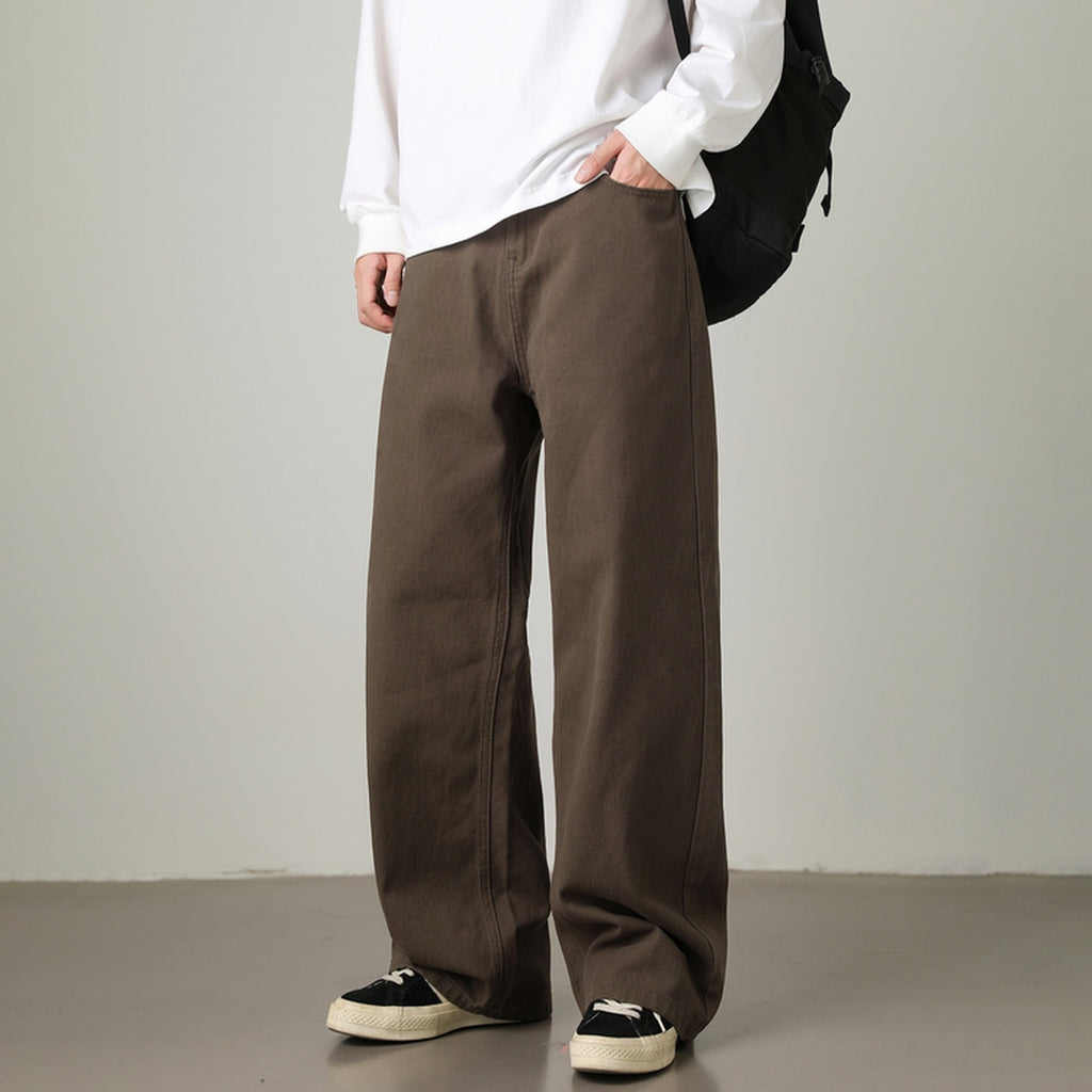 Pantalon semi-élastique semi-élastique retro en coton pour hommes