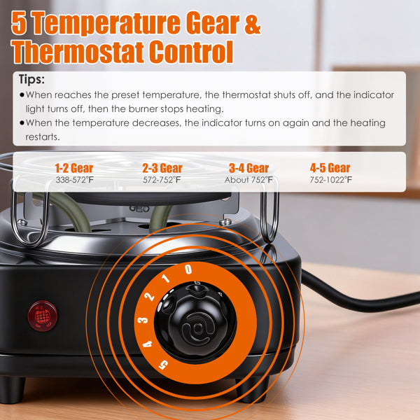 Brûleur de charbon électrique pour Hookah - 500W Chauffage rapide