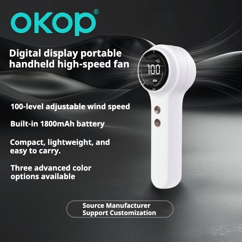 KP-F09 Ventilateur de bureau portatif le mieux vendu Affichage numérique Longue durée de vie de la batterie
