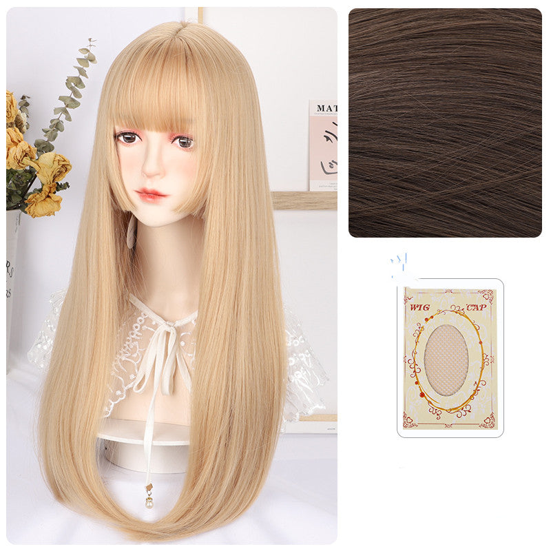 Princess Cut Wig Femme Long Coiffure Simulation Net Rouge