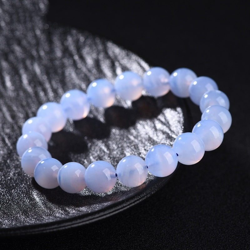 Bracelet d'agate 7A-grade naturel bleu-veiné