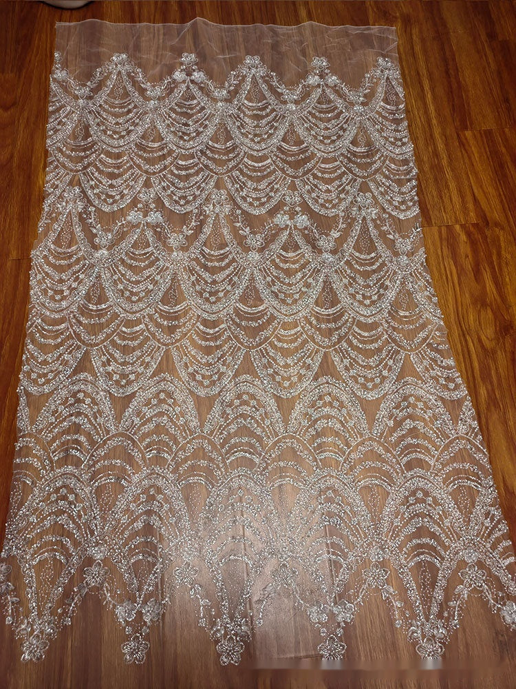 Robe de mariage en dentelle paille de style Wave