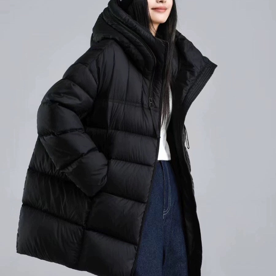 Mi-longueur Mode Loose-fitting Down Jacket avec Hood