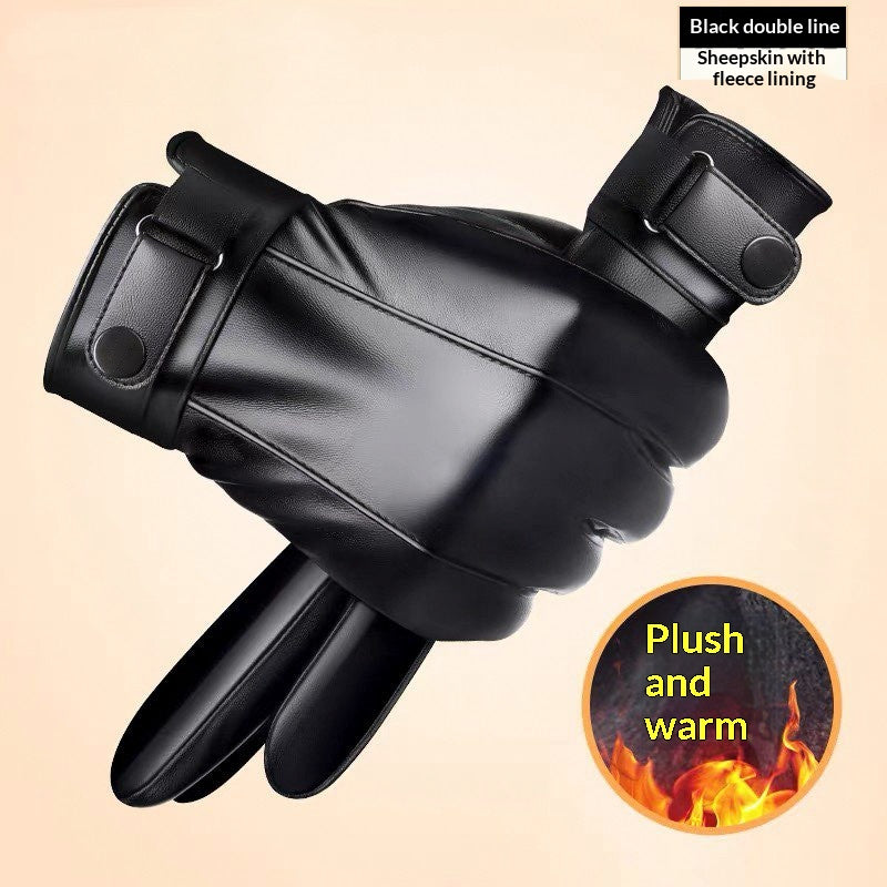Gants en cuir véritable avec doublure en polaire pour une protection plus chaude et imperméable