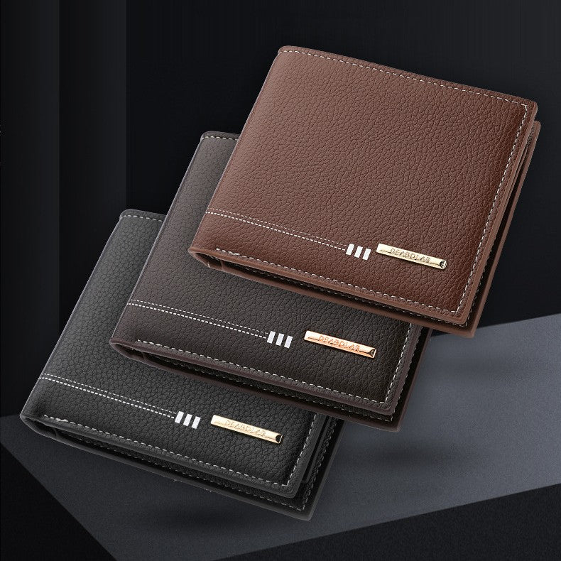Multi-fonctionnel Fentes de cartes multiples Retro Portefeuille Court Homme